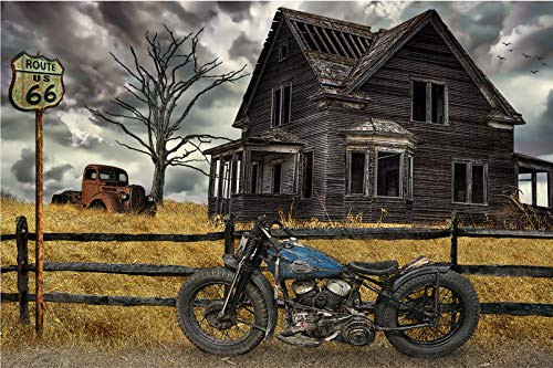 Harley Davidson Motorcycle Vintage Flathead Route 66 Country Farm Sturgis Biker Art Print