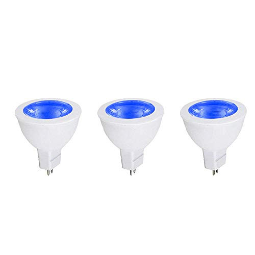 Makergroup MR16 Blue LED Bulbs Gu5.3 Bi-pin LED Spotlights 3W 12VAC/DC Low Voltage LED Lamps for Outdoor Landscape Lighting and Holiday Lighting 3-Pack