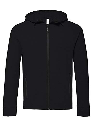 CARE OF by PUMA Men_s Zip Through Hoodie  Black -Black-  EU XL -US L - XL-