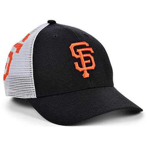 _47 Brand SF San Francisco Giants Malvern MVP Trucker Strapback Hat  Adjustable Mesh Back Panels Cap Black White
