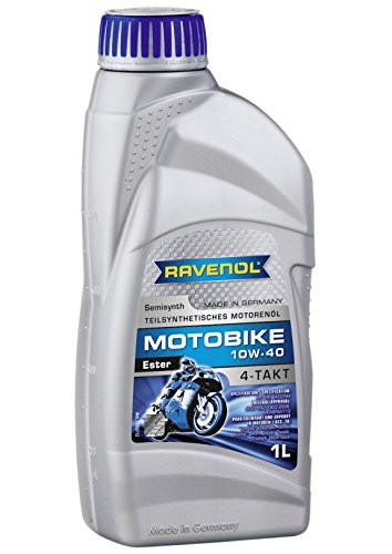 RAVENOL J1V1003 SAE 10W-40 4-Stroke Motorcycle Oil - 4-T Semi-Synthetic Ester JASO MA2 Approved -1 Liter-