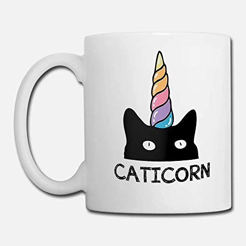 I_m A Caticorn Black Cat Unicorn Horn 11 Ounces Funny White Coffee Mug 11oz