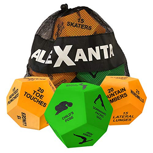 Alexanta Exercise Dice - Home Workout Equipment Workout Dice Cardio Training Strength Training 3x 12-Sided Foam Dice Full Body Workout Training Equipment Fun Workout Gear with Mesh Bag Alexanta Exercise Dice - Home Workout Equipment Workout Dice Cardio Training Strength Training 3x 12-Sided Foam Dice Full Body Workout Training Equipment Fun Workout Gear with Mesh Bag