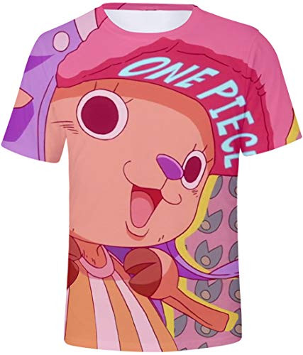 bettydom Men_s Fashion T-Shirt with One Piece Anime Luffy-M Chopper-2-