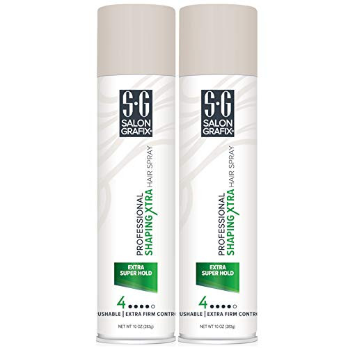 Salon Grafix Hairspray Shaping Extra Super Hold 10 Ounce -295ml- -2 Pack-