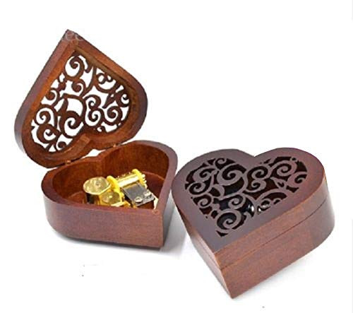 Anakin.jerry Heart Wood Wind up Music Box   When You Wish Upon a Star -Soundtrack-