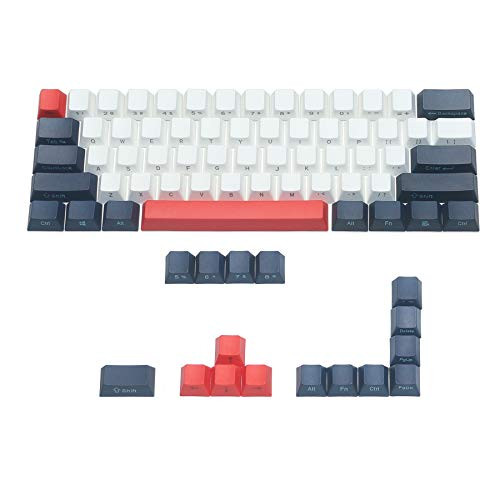 Happy Balls 60 Percent  Keycaps Side Printed PBT Keycap Set 60 Percent SeMi Profile Thick Cherry MX Key Caps with Key Puller for US-ANSI Layout 61 68 60 Percent  MX Switches Mechanical Keyboard-Navy Blue Combo-