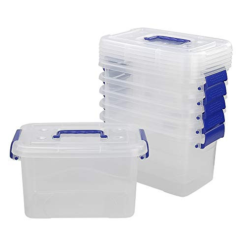 Wekiog 5 Quart Versatile Storage Organizer Plastic Bins with Lids  6 Packs