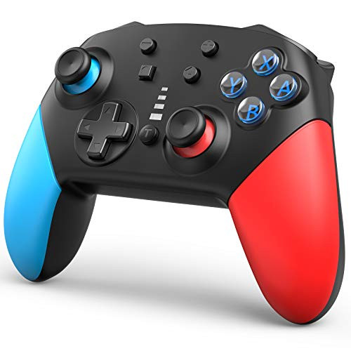 Switch Pro Controller for Nintendo Switch Switch Lite Wireless 1200mAh Remote Pro Controller Gamepad Joystick Built-in Rechargeable Battery Motion Control Gyro Axis Turbo and Dual Vibration -Blue-red-