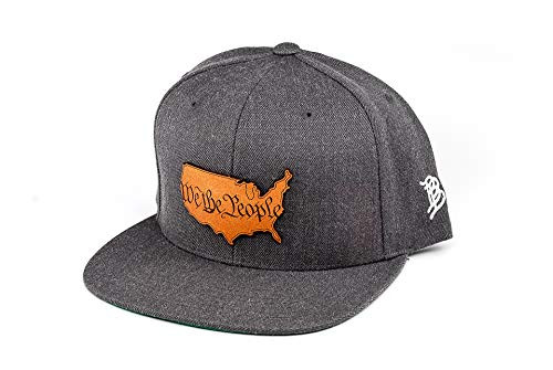 Branded Bills The Constitution  Leather Patch Snapback Hat - OSFA Charcoal