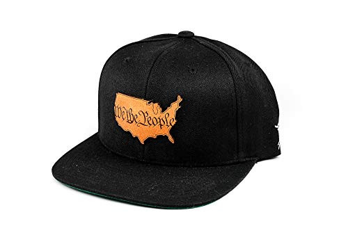 Branded Bills The Constitution  Leather Patch Snapback Hat - OSFA Black