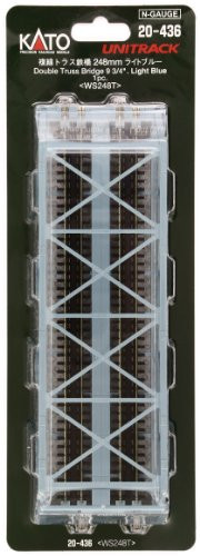 Kato 20-436 N 248mm 9-3 4inch  Double Track Truss Bridge  Lt Blue