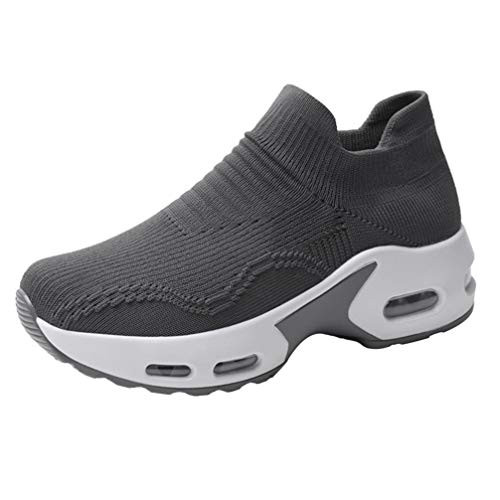 Holibanna Women Running Shoes Mesh Sports Shoes Air Cushion Breathable Sneakers for Sports Running Grey