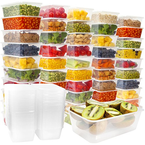 Plastic Food Storage Containers with Lids - Disposable Plastic Food Containers Meal Prep Containers Food Prep Freezer Containers with Lids -50 Pack- Plastic Food Storage Containers with Lids - Disposable Plastic Food Containers Meal Prep Containers Food Prep Freezer Containers with Lids -50 Pack-