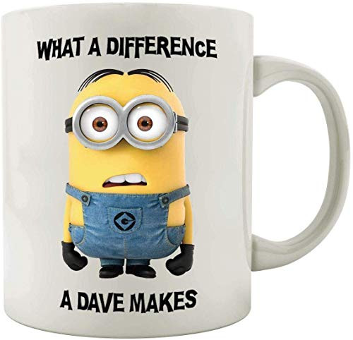 M.i.n.i.o.n Funny Mug  What A Difference A Dave.e Makes  Coffee Mug - White Mug-15oz-