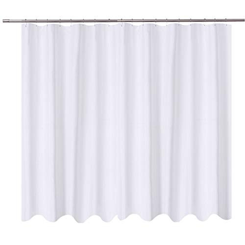 N&Y HOME Extra Wide Shower Curtain Liner Fabric - 108 x 72 inch, Hotel Quality, Mildew Resistant, Washable, Water Repellent, White Spa Bathroom Curtains with Grommets