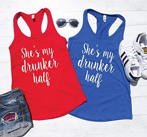 4TH of JULY TANKS - 4th of July Shirts - BFF Tanks - Drinking Tanks - Best Friend Drinking Shirts - July Fourth Shirts Tanks - Drunker Half Tanks