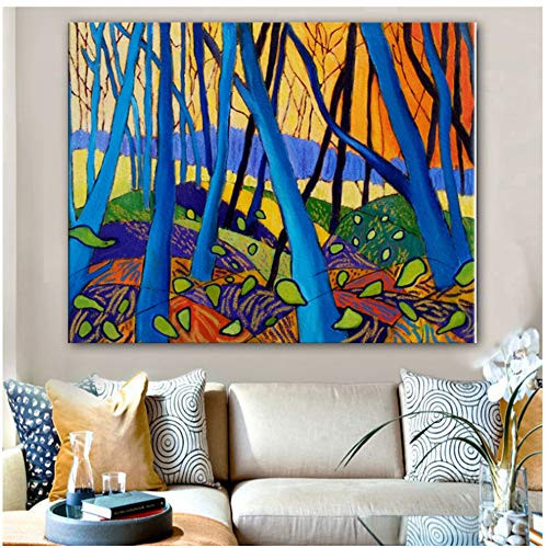 leomuzi David Hockney Winter Trees Canvas Painting Modern Pictures Canvas Print Poster for Living Room Wall Abstract Art Decoration-60x80cm No Frame leomuzi David Hockney Winter Trees Canvas Painting Modern Pictures Canvas Print Poster for Living Room Wall Abstract Art Decoration-60x80cm No Frame