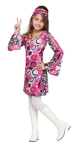 Girls 70_s Costume - Feelin_ Groovy -12-14 Years  Multi-