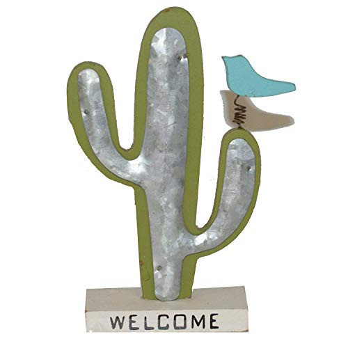Connie N Randy Welcome Cactus Sign with Little Bird