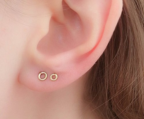 Tiny Circle Round Studs Earrings Petite Teeny Jewelry