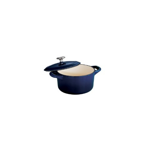 Tramontina 80131 073DS Enameled Cast Iron Covered Small Cocotte  24-Ounce  Gradated Cobalt