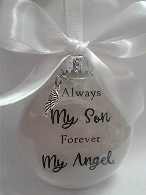 Son Memorial Christmas Ornament Sympathy Gift with Angel Wing Charm Son Memorial Christmas Ornament Sympathy Gift with Angel Wing Charm