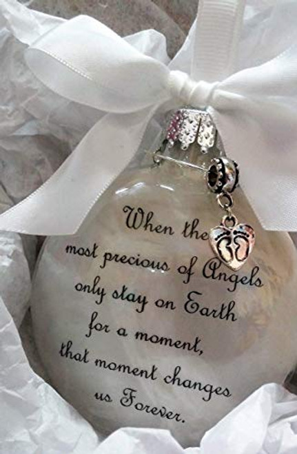 Infant Memorial Ornament Most Precious of Angels Footprints Charm In Memory Baby Loss Sympathy Gift Infant Memorial Ornament Most Precious of Angels Footprints Charm In Memory Baby Loss Sympathy Gift