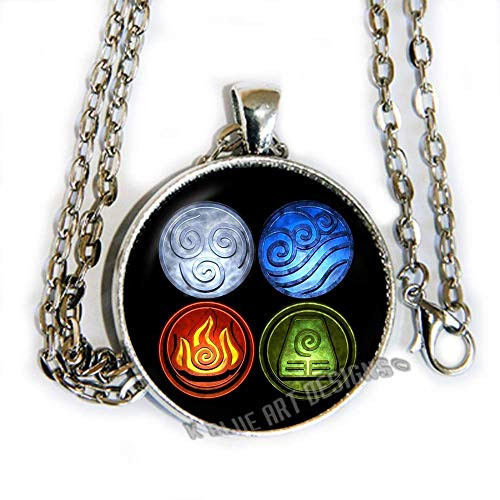 Avatar Airbender 4 Nations symbol inspired v2 - Pendant Necklace - HM