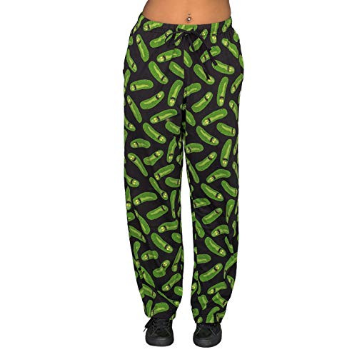 Underboss Rick and Morty Pickle Rick Black and Green Lounge Pants -Adult Small- Underboss Rick and Morty Pickle Rick Black and Green Lounge Pants -Adult Small-