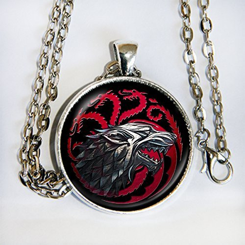 Game Of Thrones inch Fire and Iceinch  pendant - Targaryen  and  Stark - GOT - HM