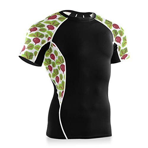 N- A Mens Short Sleeve Compression Workout T Shirt Beautiful Cute Beet Vegetables