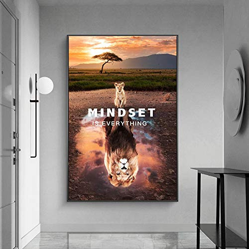 ZCFDXXH Modern Animal Art Canvas Painting Big Little Lions Mindset Wall Art Poster Prints Pictures for Living Room Home Decoration-50x70cm?no Frame? ZCFDXXH Modern Animal Art Canvas Painting Big Little Lions Mindset Wall Art Poster Prints Pictures for Living Room Home Decoration-50x70cm?no Frame?