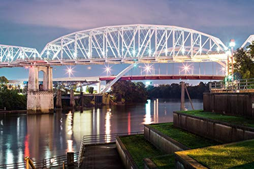 Nashville Tennessee Pedestrian Bridge Canvas Print Metal Art Cityscape Landmark Bedroom Livingroom wall art decor home poster Landmatk