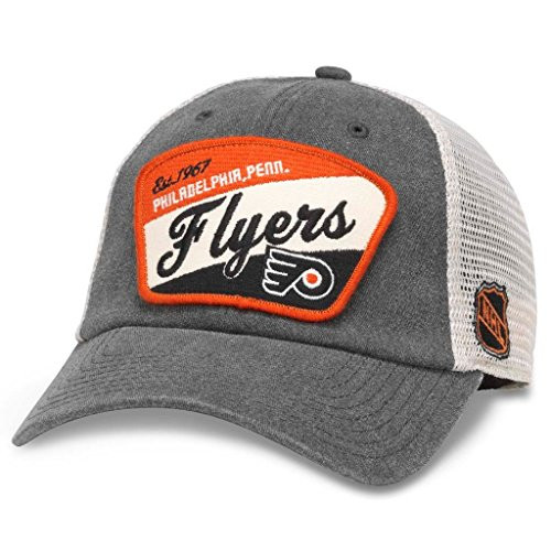 American Needle Ravenswood NHL Team Mesh Hat  Philadelphia Flyers  Ivory Charcoal -43422A-PHF-