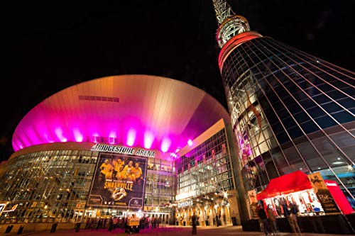 Nashville Predators Tennessee NHL Hockey BridgeStone Arena Stadium Skyline Music City Photography landmark Canvas Metal Print wall art color Nashville Predators Tennessee NHL Hockey BridgeStone Arena Stadium Skyline Music City Photography landmark Canvas Metal Print wall art color