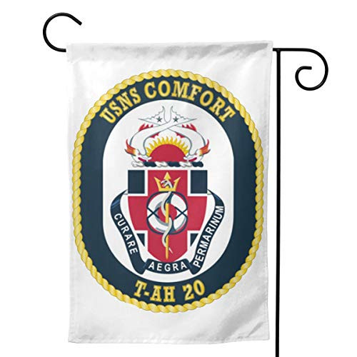 Sendyhuayuanqiduoma3 Navy - USNS Comfort - T-AH-20 Garden Flag Home Flag Outdoor Flags