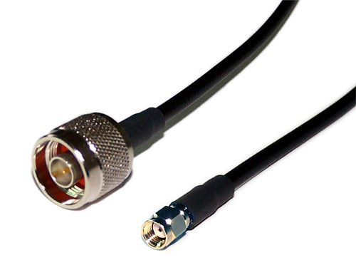 US Made 4 ft Wireless Router WiFi Antenna Extension Cable - Times Microwave LMR-195 Coaxial Cable Antenna Coax wire with RP-SMA  and  N Male Connectors for External Antennas lmr195 rpsma
