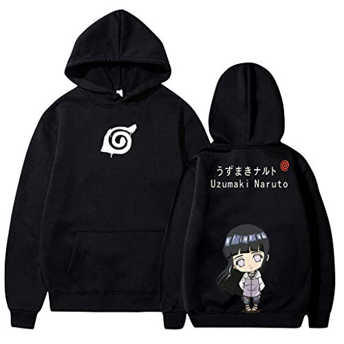 SAFTYBAY Uzumaki Naruto Hyuga Hinata Hoodies Hooded Sweatshirt Naruto Shippuden Manga Japanese Anime Couple Dress -Hyuga Hinata S-