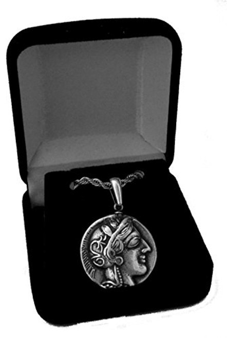 Golden Artifacts Athena and Owl Famous Greek Coin Pendant and Chain Percy Jackson Teen Gift Unique Gift Greek Mythology -PJ77PC-S- Golden Artifacts Athena and Owl Famous Greek Coin Pendant and Chain Percy Jackson Teen Gift Unique Gift Greek Mythology -PJ77PC-S-
