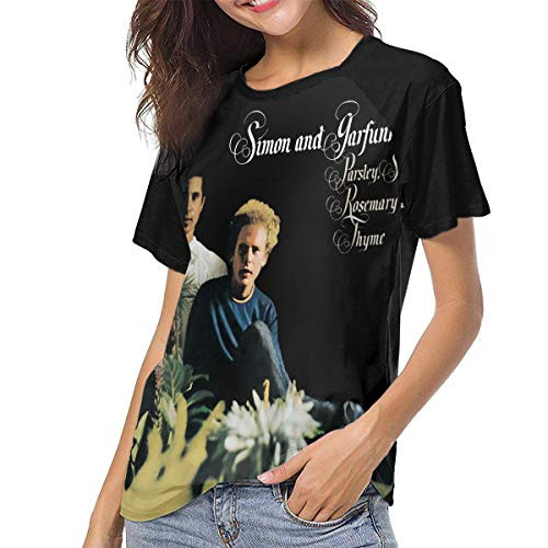 Simon and Garfunkel Parsley Sage Rosemary and Thyme Womens Music Theme Print T-Shirt M Black Simon and Garfunkel Parsley Sage Rosemary and Thyme Womens Music Theme Print T-Shirt M Black