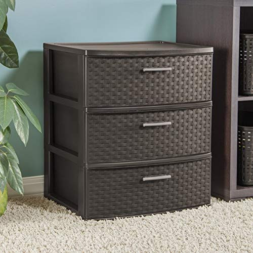 Sterilite 3 Drawer Wide Weave Tower Espresso