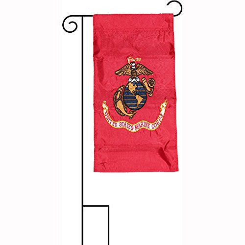 12x18 Embroidered U.S. EGA USMC Marines Marine Corps 210D Nylon Flag w  Garden Stand