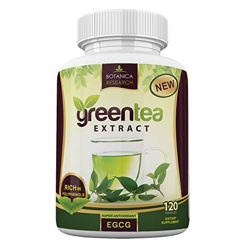 Green Tea Extract EGCG Polyphenols Supplement Stomach Fat Burner Energy Pills Antioxidant Detox Weight Loss Belly Complex Diet Vitamin 500mg Capsules Thermogenic Metabolism Booster Flush For Women Men
