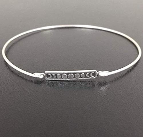 Moon Phase Bracelet Full  Crescent  Waning Waxing Astronomy Jewelry Gift Space Bangle Avg Size Woman Moon Phase Bracelet Full  Crescent  Waning Waxing Astronomy Jewelry Gift Space Bangle Avg Size Woman