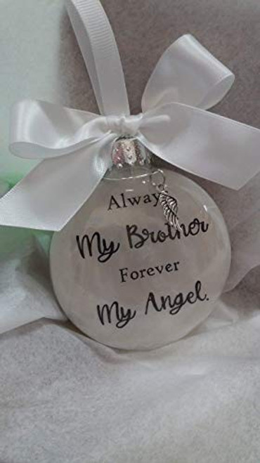 Brother Memorial Christmas Ornament Sympathy Gift with Angel Wing Charm Brother Memorial Christmas Ornament Sympathy Gift with Angel Wing Charm