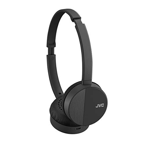 JVC HA-S23W Wireless Headphones - On Ear Bluetooth Headphones  Foldable Flat Design  17-Hour Long Battery Life -Black-