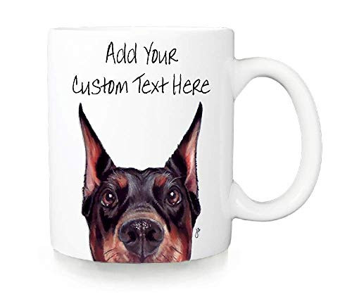 Doberman Pinscher Mug Black or Red Doberman Dobie Gift Includes Custom Text Doberman Pinscher Mug Black or Red Doberman Dobie Gift Includes Custom Text