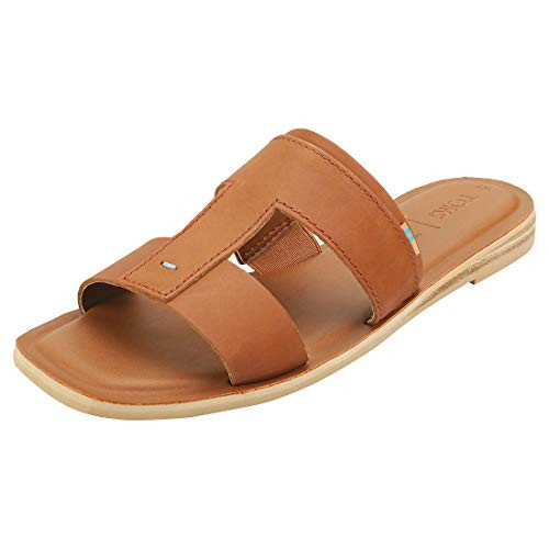 TOMS Women_s Slide Sandal Flat  Tan  8