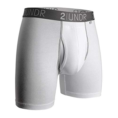 2UNDR Swing Shift -White Grey- Boxer Brief Mens-Medium  White Grey